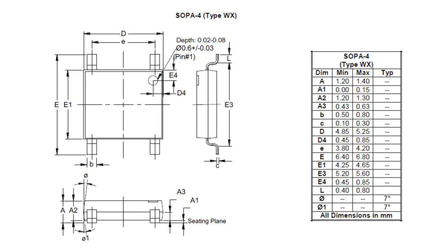 DiodesZetex Brückengleichrichter, Vollbrücke 1000V SMD SOPA-4