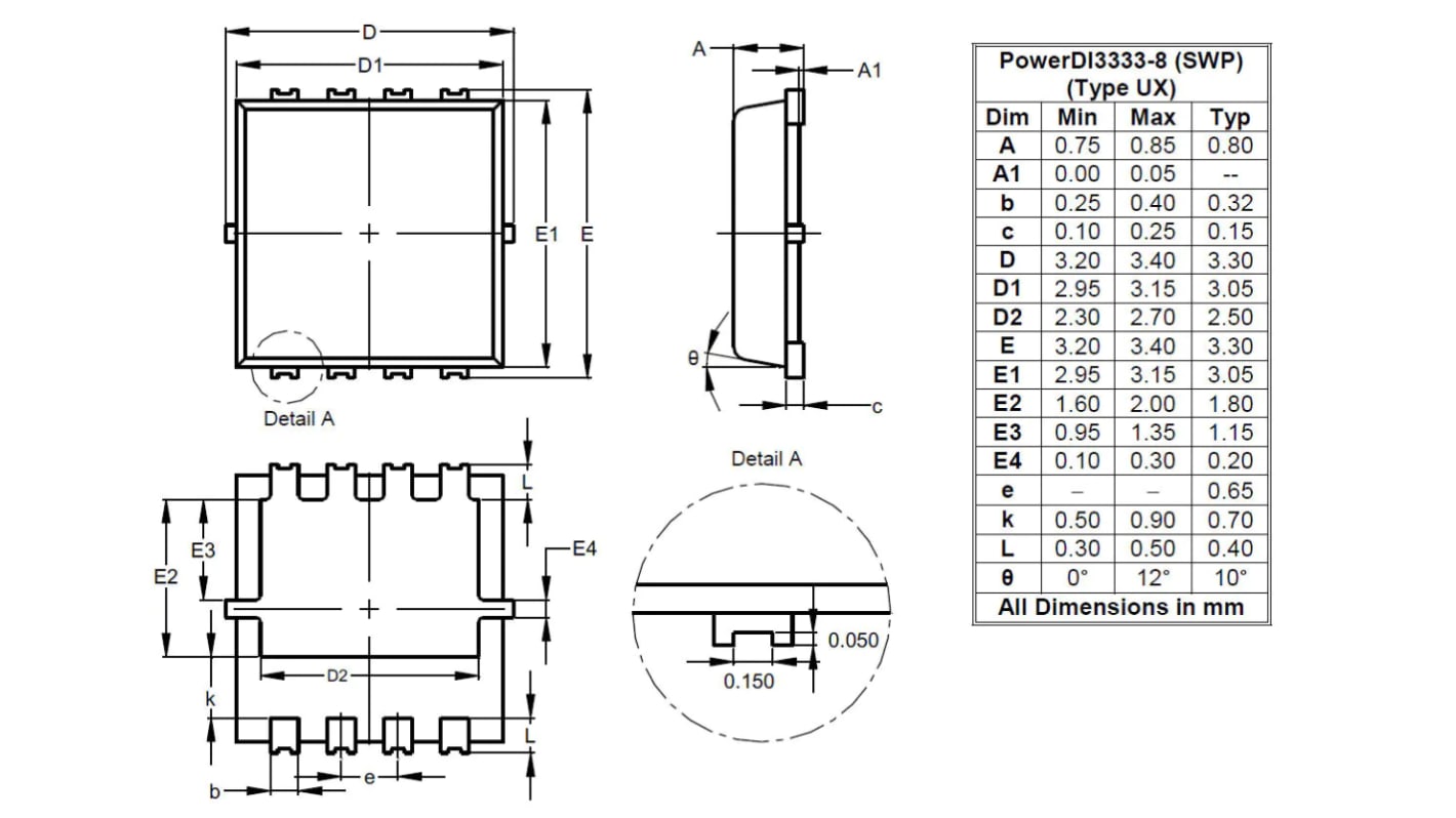 Diodes Inc N-Channel MOSFET, 26 A, 100 V PowerDI3333-8 DMTH10H032LFVWQ-13