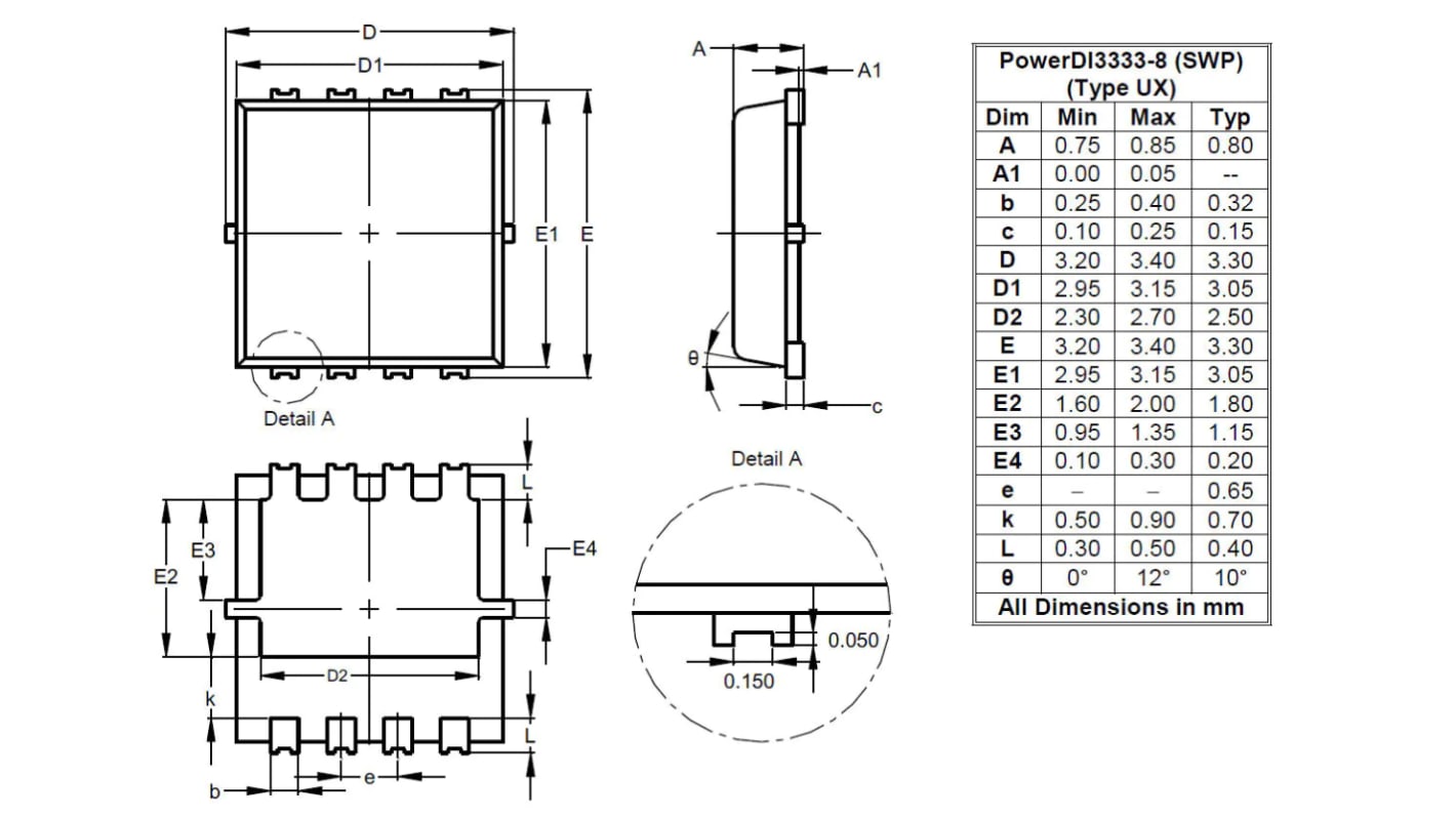 MOSFET DiodesZetex, canale N, 26 A, PowerDI3333-8