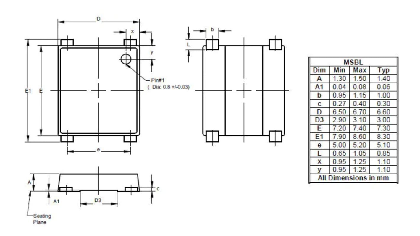 DiodesZetex Brückengleichrichter, Vollbrücke 1000V SMD MSBL