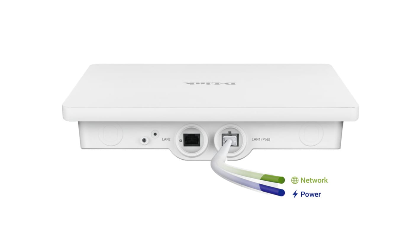 D-Link Wireless AC1200 Wave 2 Dual-Band Outdoor PoE Access Point 2 Port Wireless Access Point, 802.11ac, 10/100