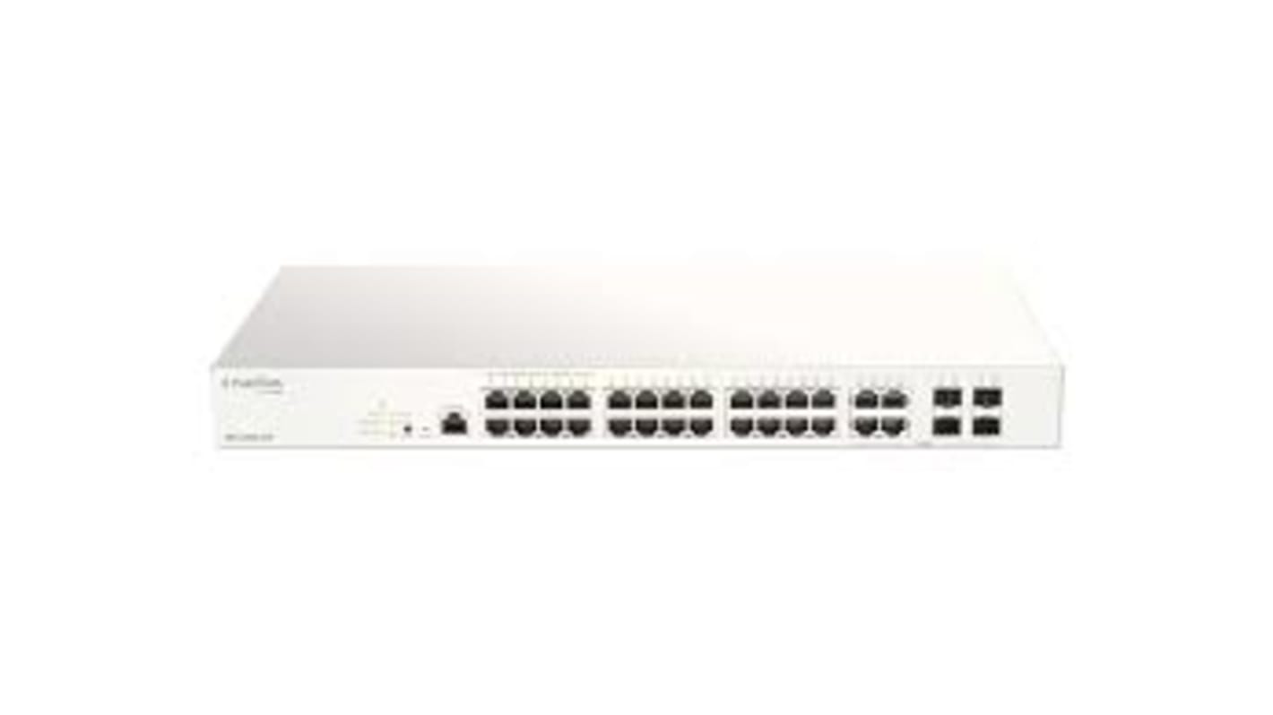 D-Link 28口管理型网络交换机, 4个SFP口, 28个RJ45口, PoE, 10/100/1000Mbit/s, DBS-2000 Series系列, 28 端口 Nuclias 云管理 PoE 交换机