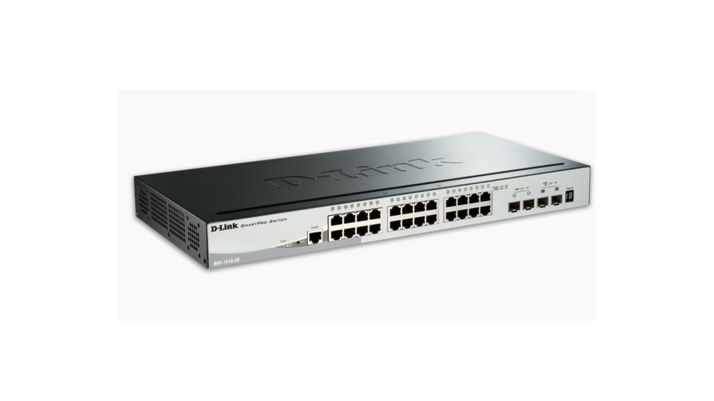 D-Link 28-Port Layer 3 Stackable Smart Managed Switch with 10G Uplinks, Smart 28 Port Managed Switch