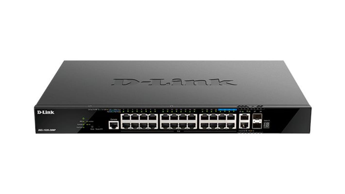 D-Link 28-Port Layer 3 Stackable Smart Managed Max PoE Switch mit 10G Uplinks Managed Switch Rackmontage PoE 28-Port
