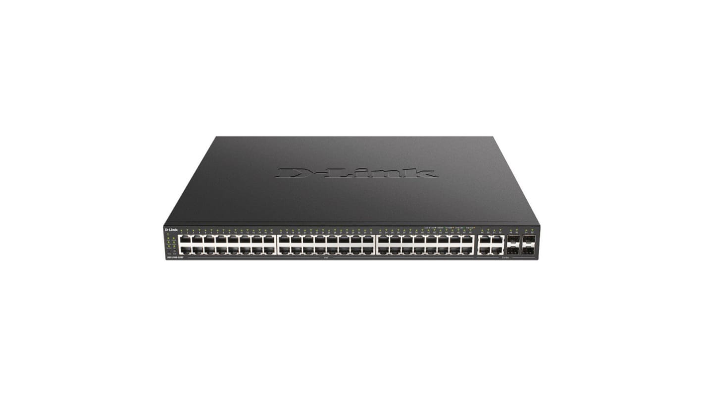 D-Link 52口管理型管理型交换机, 4个SFP口, 52个RJ45口, PoE, 10/100/1000Mbit/s, DGS-2000 Series系列, 52 端口千兆网管型 Max PoE 交换机