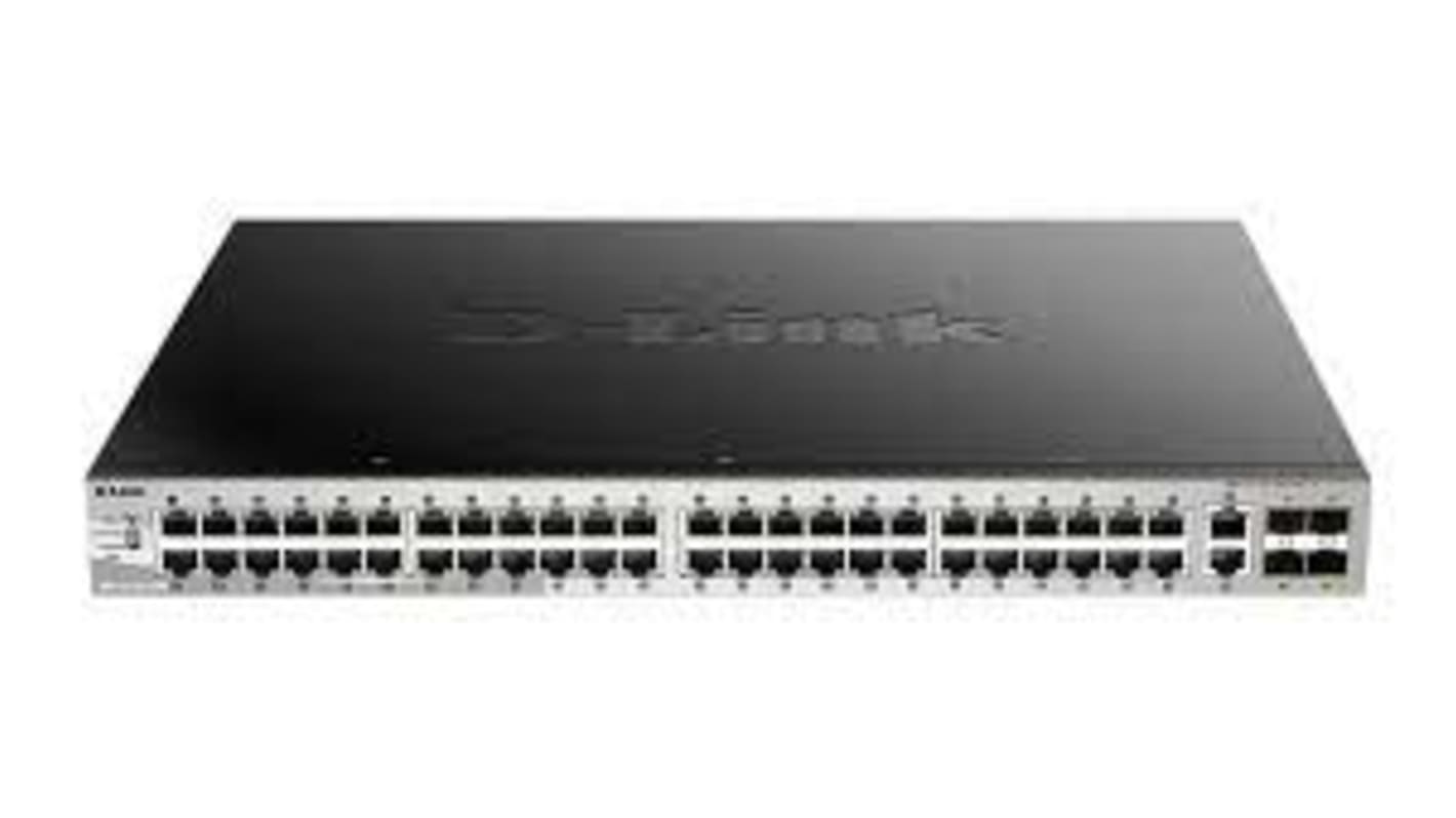 D-Link 54口管理型管理型交换机, 4个SFP口, 50个RJ45口, PoE, 10/100/1000Mbit/s, DGS-3130 Series系列, 54 端口第 3 层可堆叠网管型 PoE 交换机（带 10G 上行链路