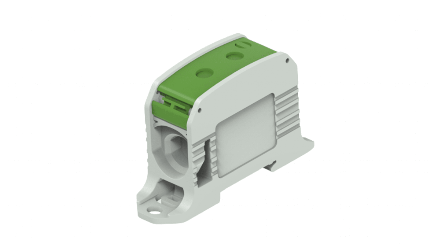 Entrelec 1SNF Series Green, Grey Terminal Block, 2-Level, Cable Termination