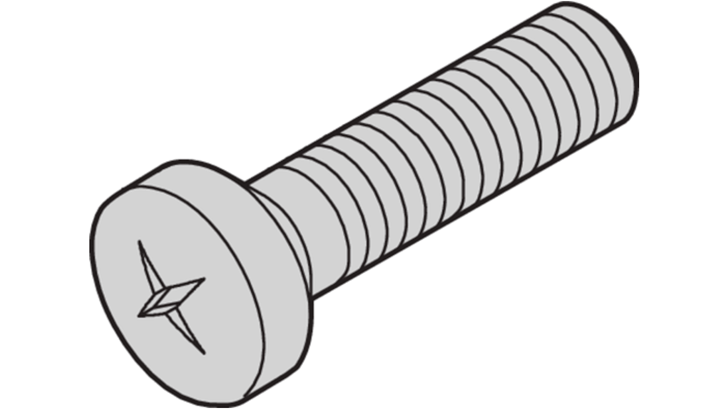 nVent SCHROFF Screw for Use with Backplanes, Test Adapters, M2.5 Thread, 100 Piece(s)
