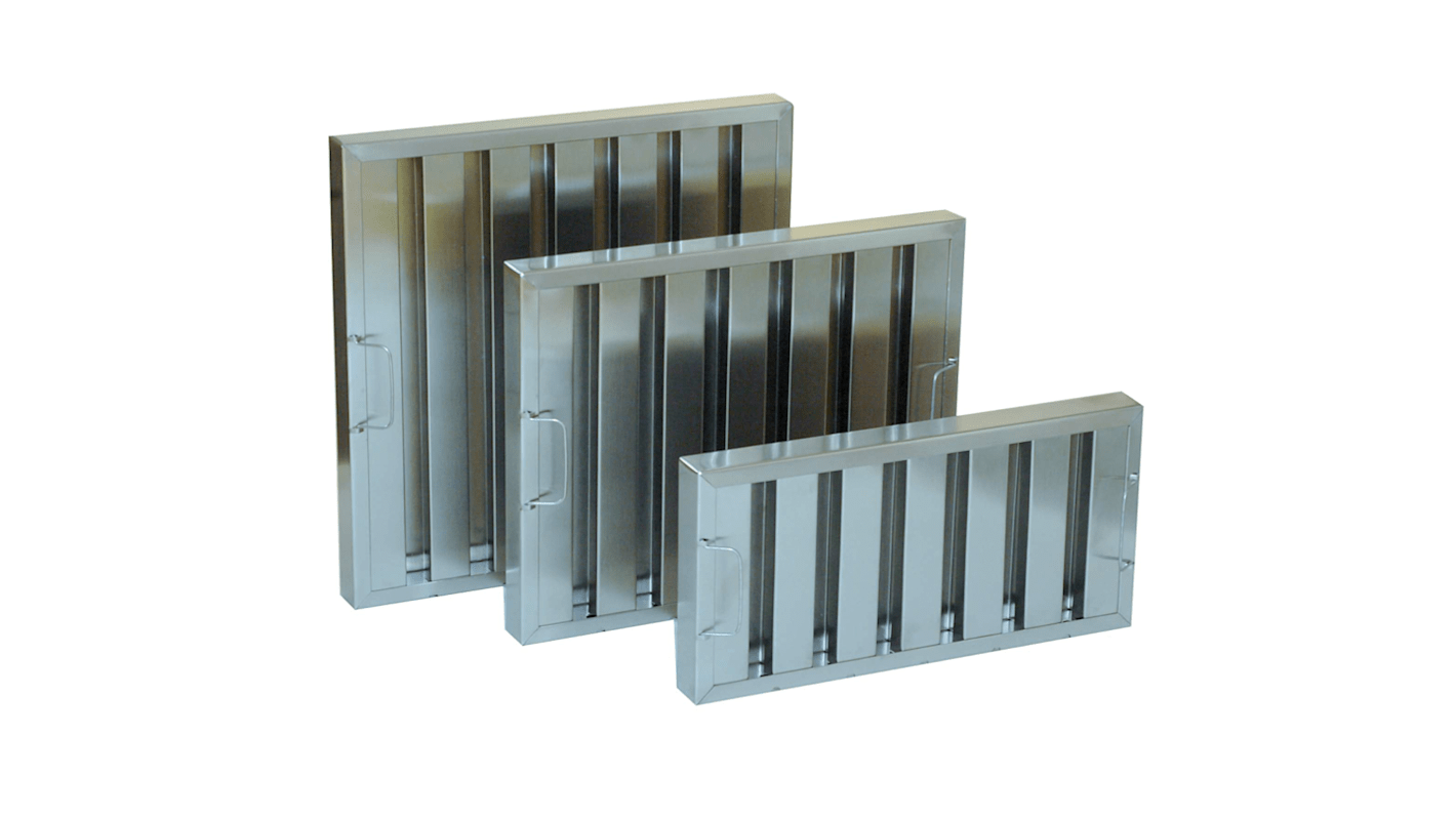 RS PRO Baffle Grease Filter, 241 x 495 x 45mm