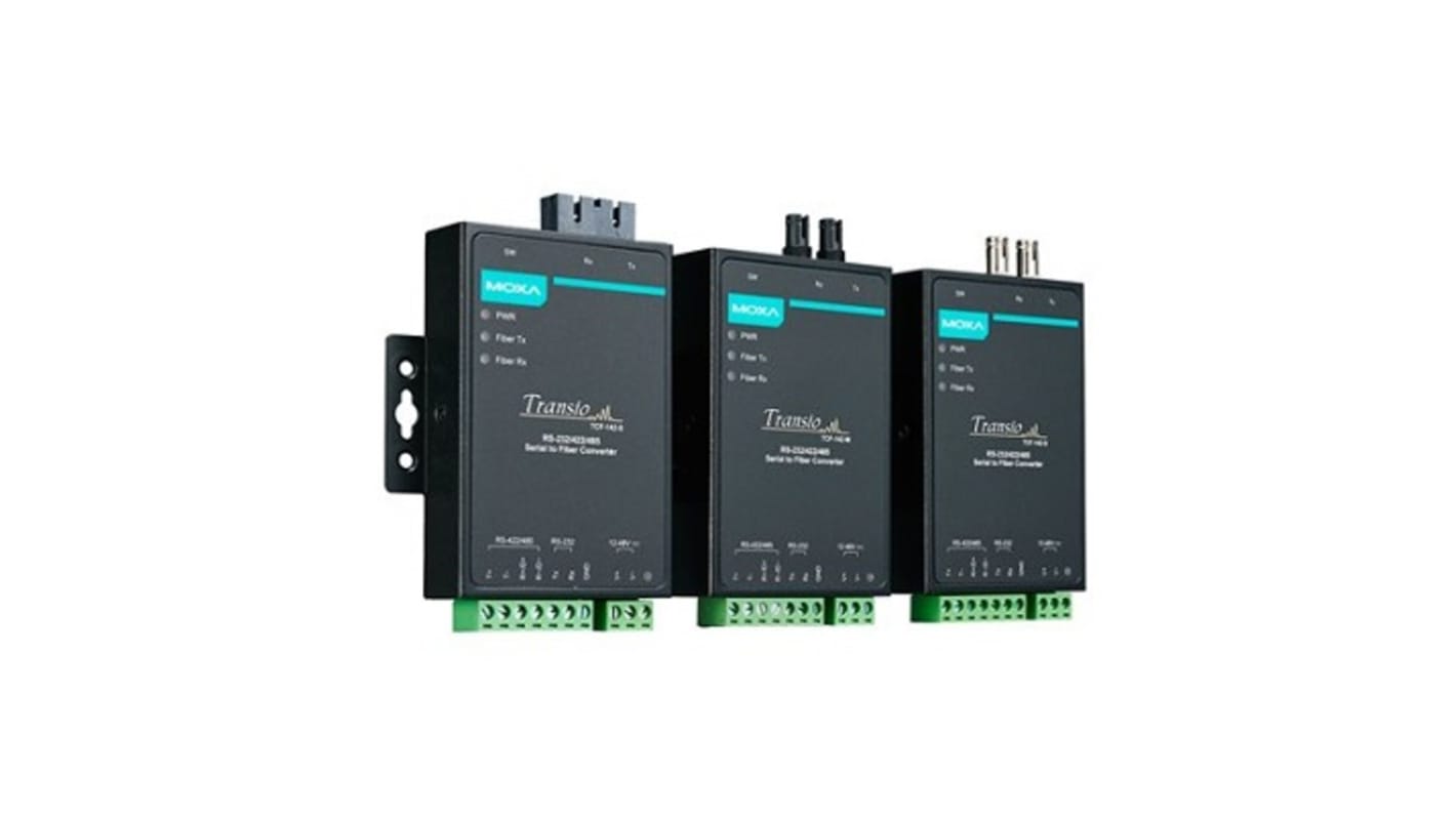 MOXA RS232, RS422, RS485 Ethernet Media Converter, Multi Mode, Half/Full Duplex 40km