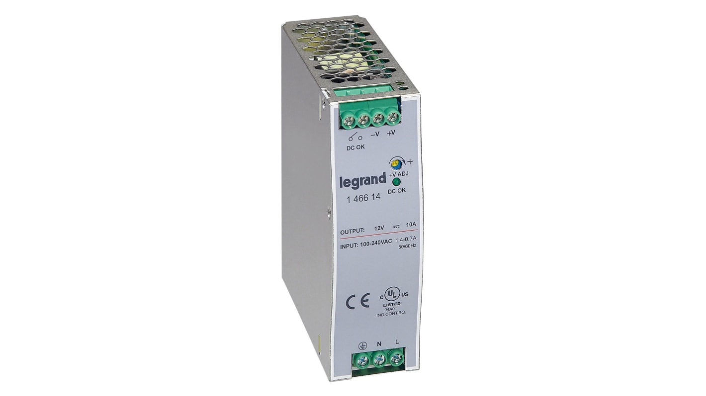 Legrand 120W Switch-mode strømforsyninger, 12V dc, 10A