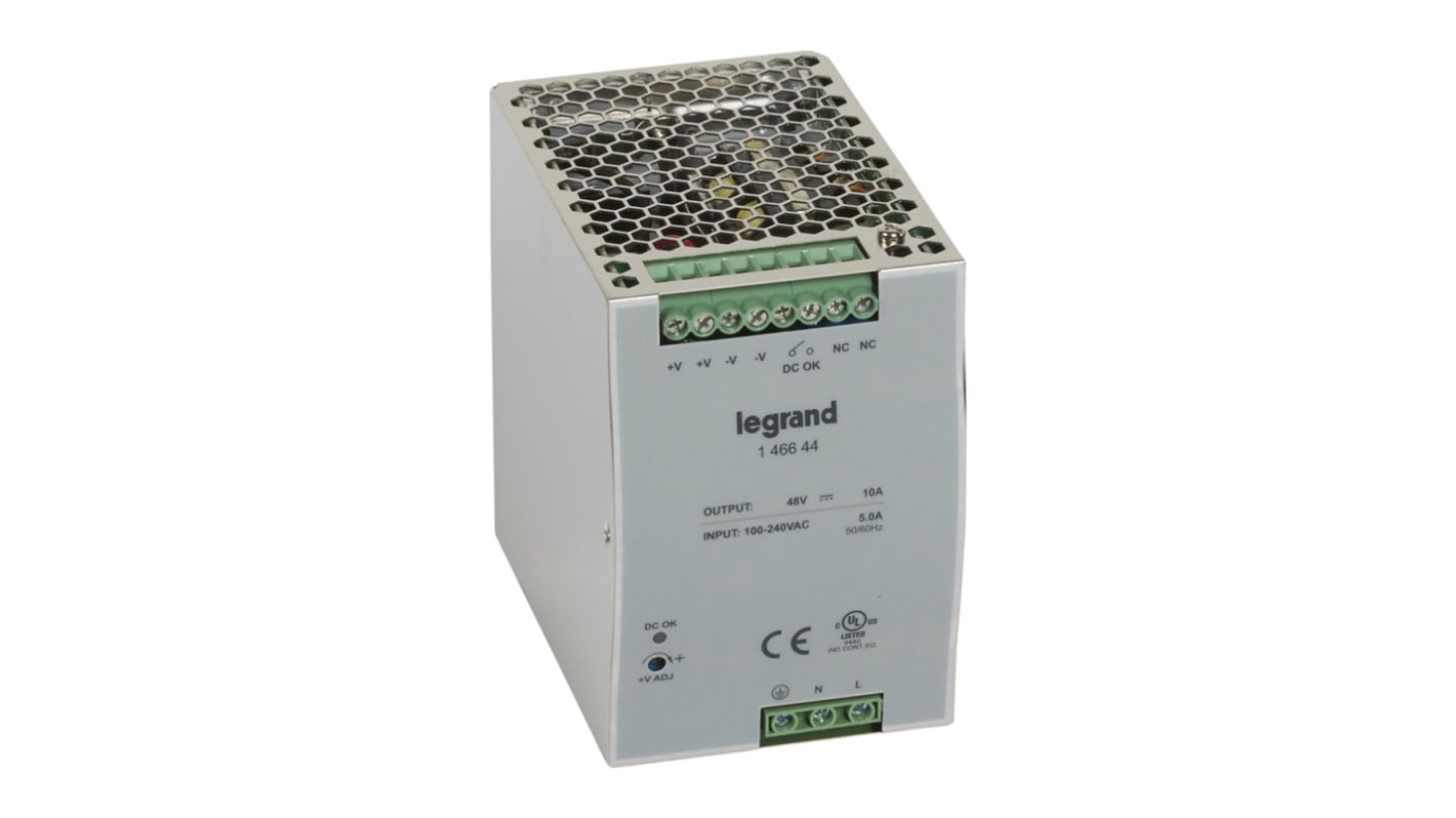 Alimentation pour rail DIN Legrand, 48V c.c.out 10A, 480W