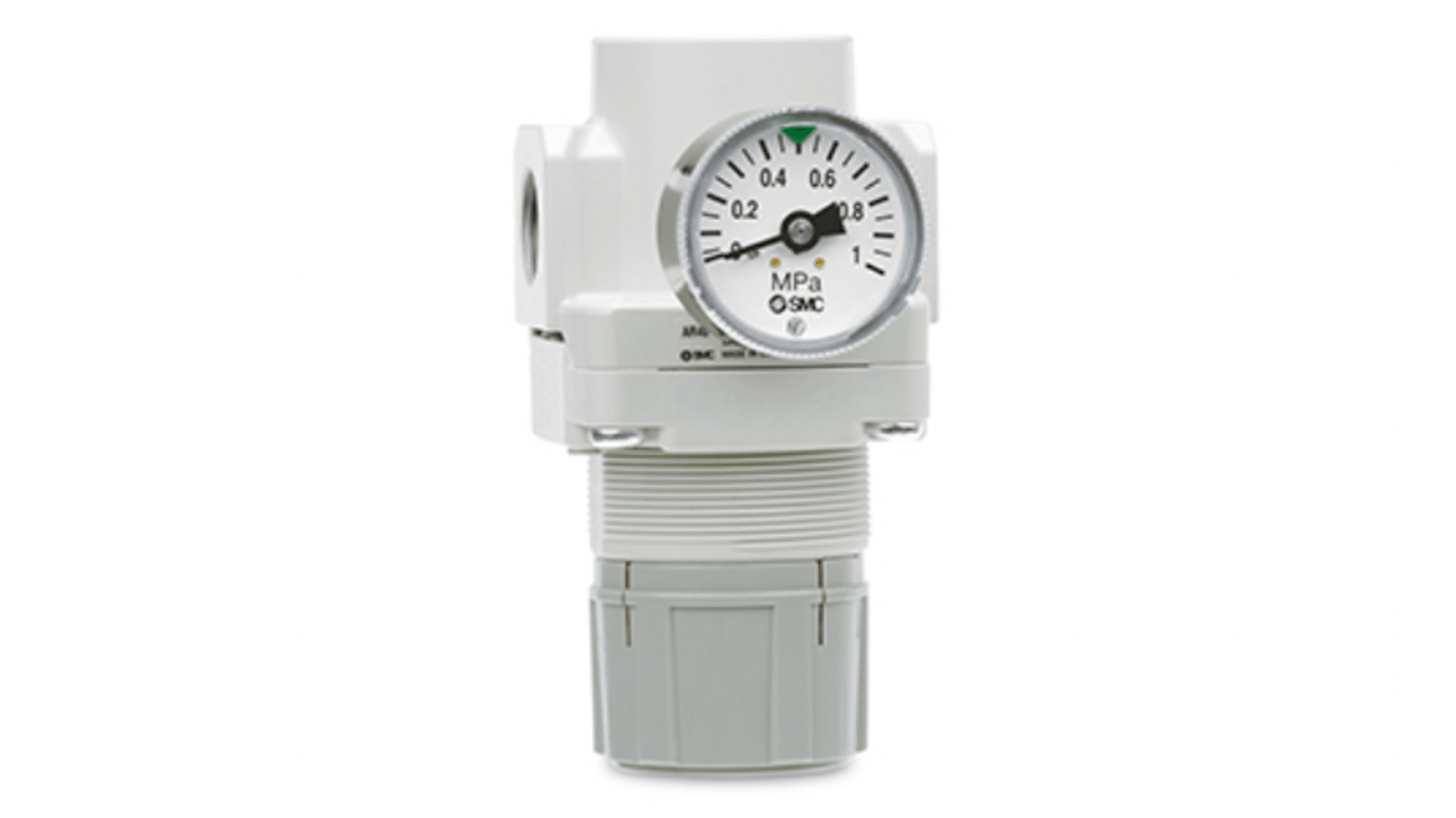 SMC AW-A Filter Regulator, 5μm, M5 x 0.8, Auto, 0.5 → 7 bar