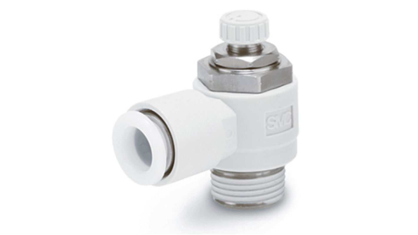 SMC AS1201F Series Threaded, Tube Flow Controller, M5 Inlet Port, M5 x 0.8mm Tube Inlet Port x M2 Outlet Port x 8mm