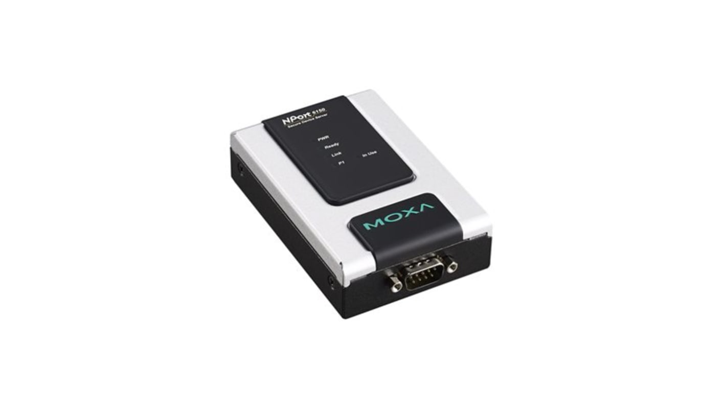 MOXA Device server, 1 Ethernet Port, 1 Serial Port, Ethernet Interface, 921.6kbps Baud Rate