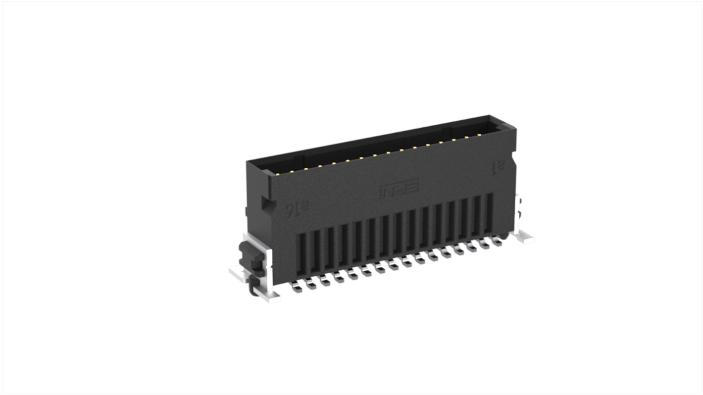 ERNI SMC Series Surface Mount PCB Header, 32 Contact(s), 1.27mm Pitch, 2 Row(s), Shrouded