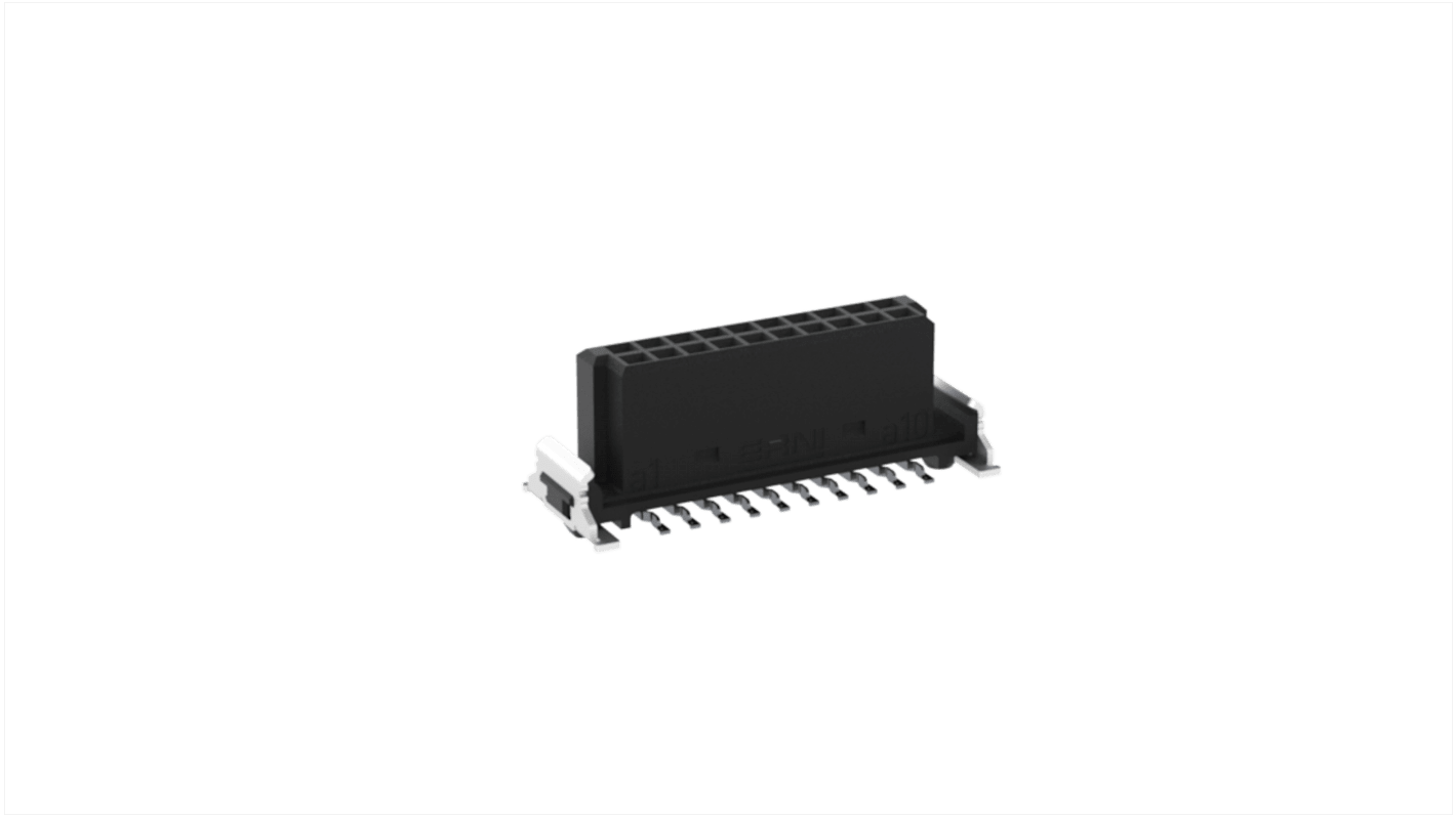 ERNI SMC Series Surface Mount PCB Socket, 20-Contact, 2-Row, 1.27mm Pitch