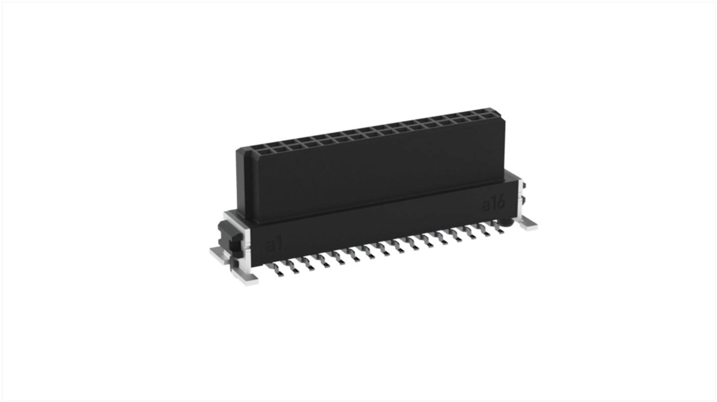 ERNI SMC Series Surface Mount PCB Socket, 32-Contact, 2-Row, 1.27mm Pitch