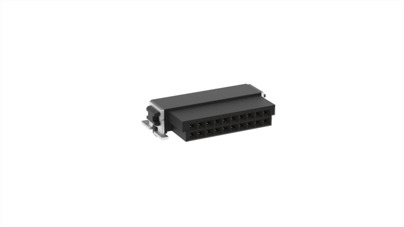 ERNI SMC Series Right Angle Surface Mount PCB Socket, 20-Contact, 2-Row, 1.27mm Pitch