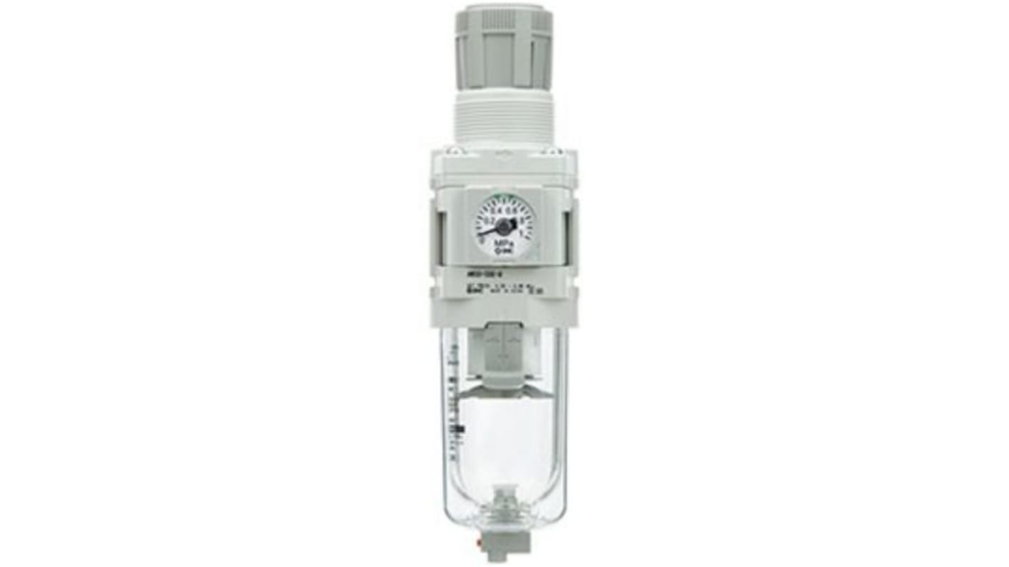 SMC AW-D Series Filter Regulator, 5μm, G 3/8, None