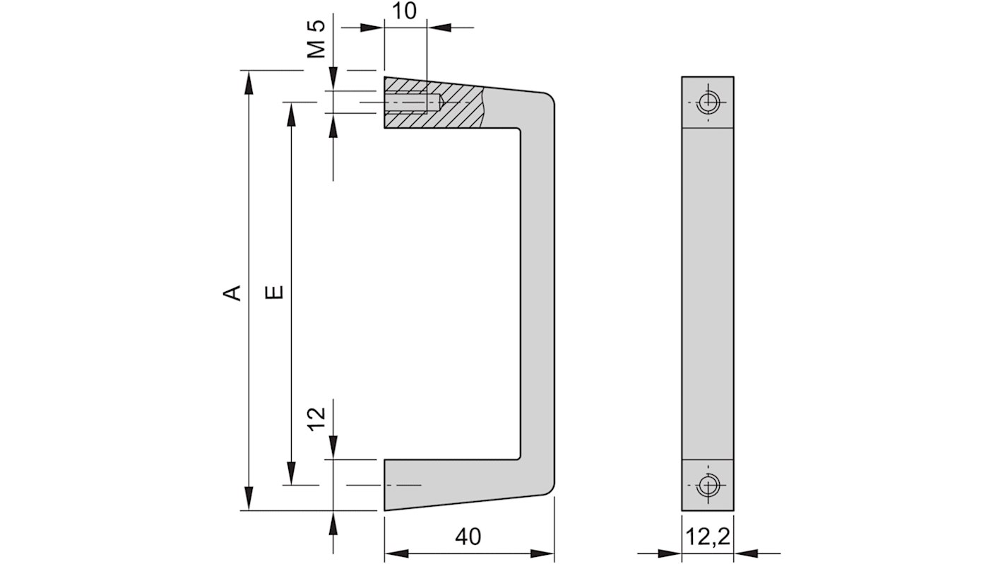 nVent SCHROFF Handle Front Handle for Use with Subracks