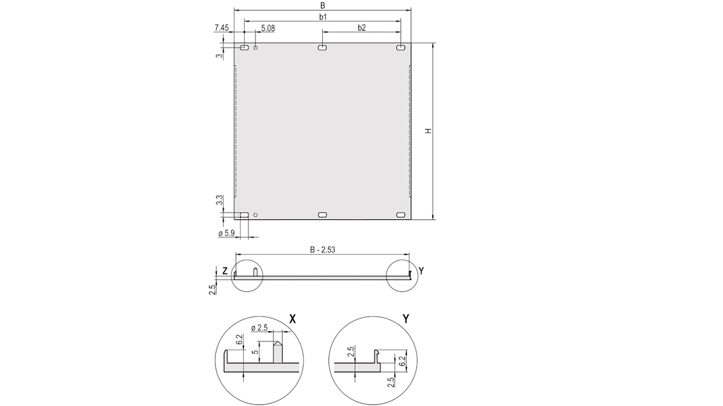 nVent SCHROFF Front Panel, 3U, 42HP