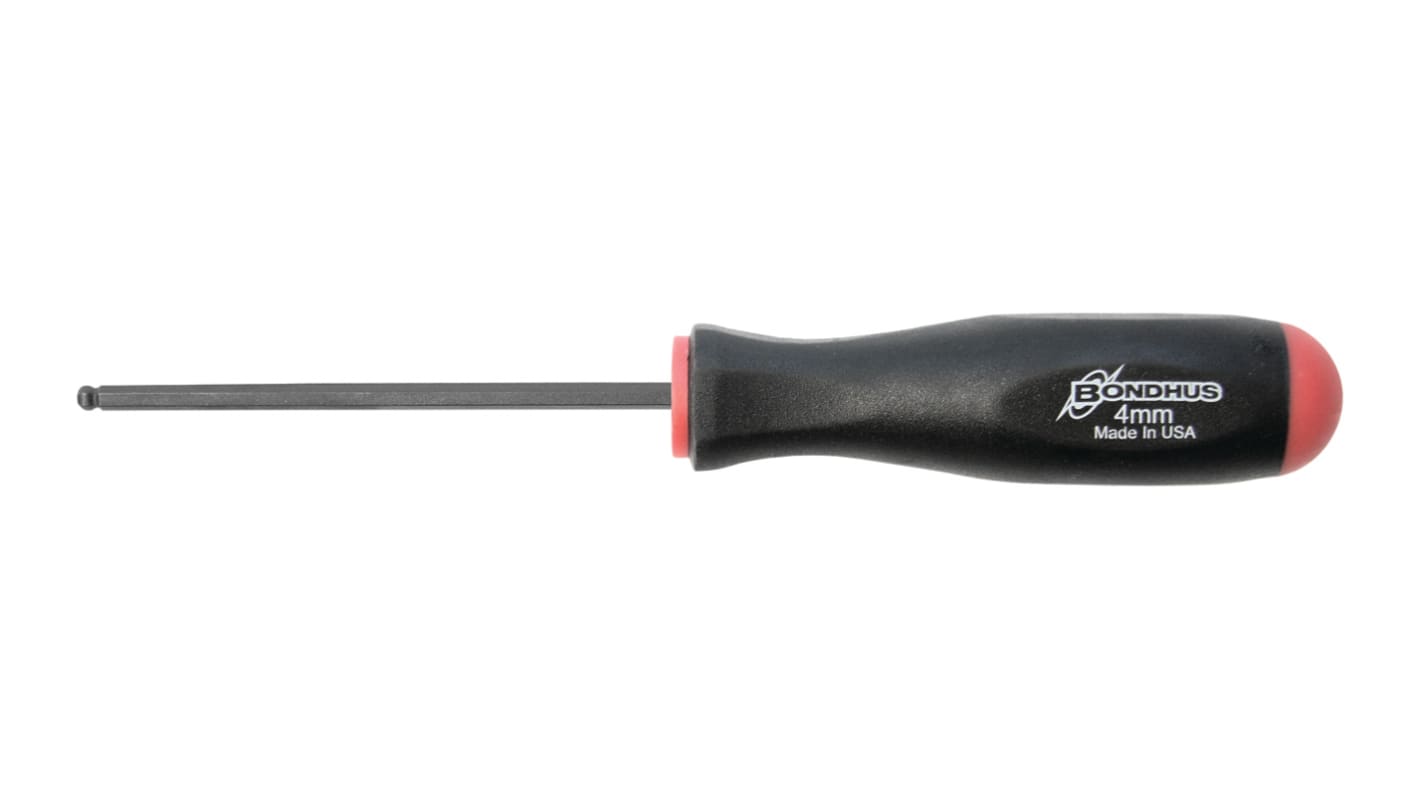 Bondhus Ball End Hexagon  Screwdriver, 4mm Tip