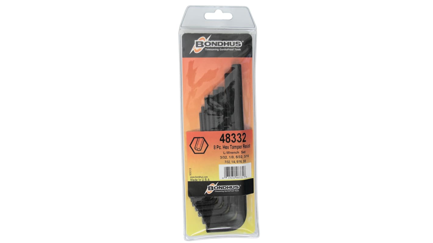 Bondhus 6 piece L Shape Metric Hex Key Set, 2.5 → 8mm