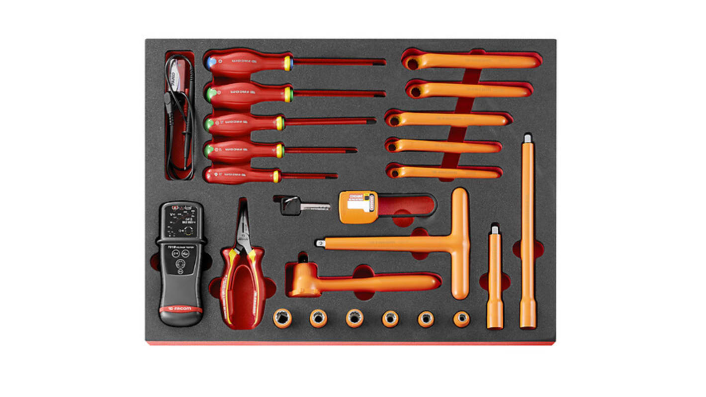 Facom 23 Piece MODULE OF TOOLS FOR EV Tool Kit with Modules, VDE Approved