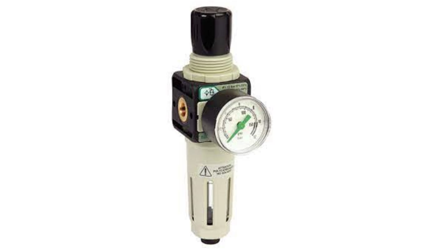 EMERSON – ASCO 空气过滤调节器, G 1/4接口至12 bar, 半自动排水器, 25μm过滤精度, 342系列