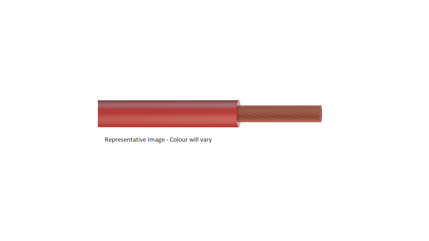 RS PRO 1 Core, 0.75 mm, Red Polyvinyl Chloride PVC Sheath, 305m, Tri-rated, 14 A, 600-1000 V