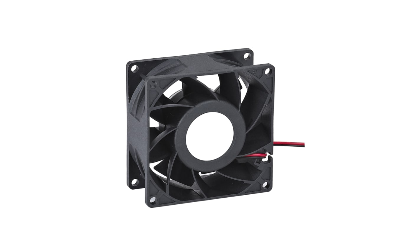 RS PRO Axial Fan, 12 V dc, DC Operation, 1.6m³/min, 36W, 350mA Max, 80 x 80 x 38mm
