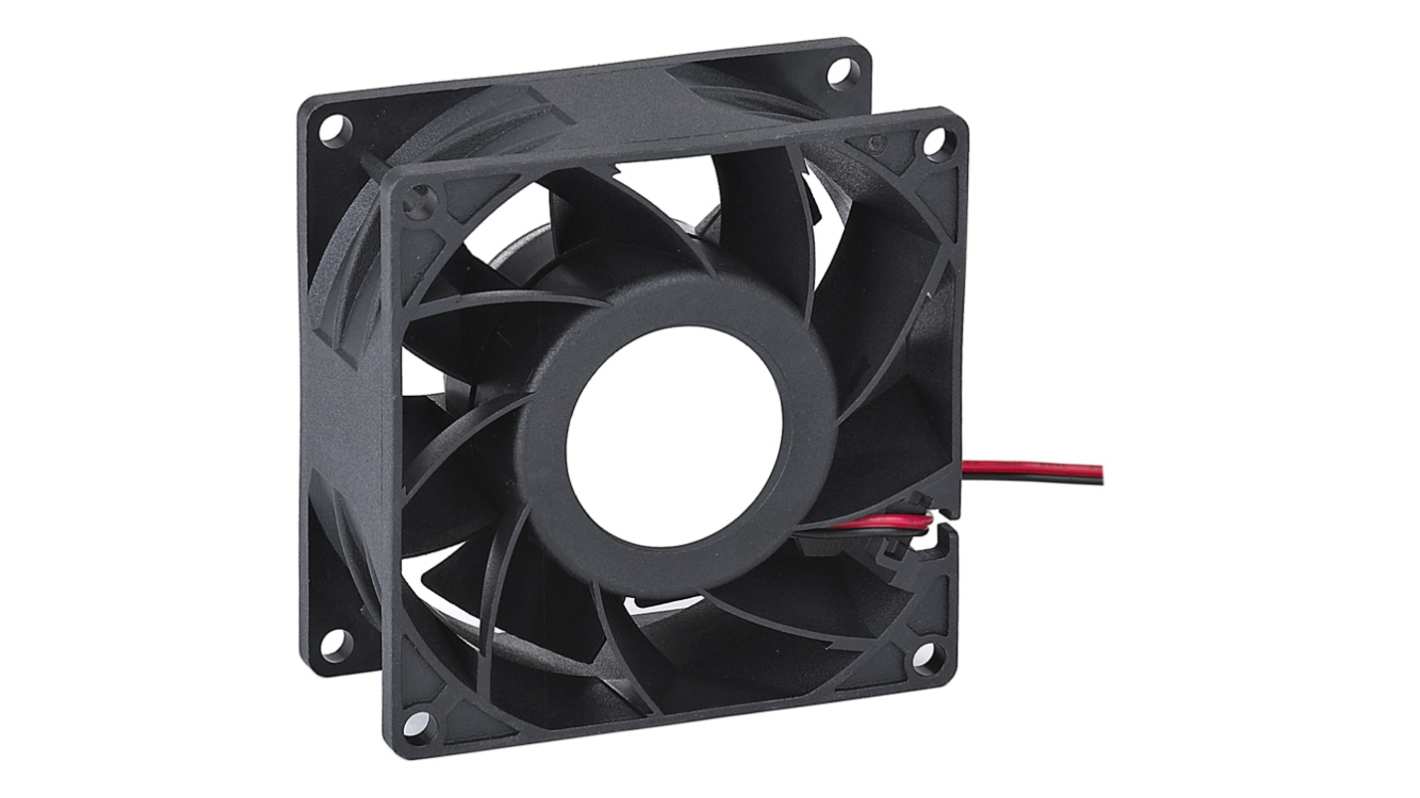 RS PRO Axial Fan, 24 V dc, DC Operation, 1.64m³/min, 4.8W, 200mA Max, 80 x 80 x 38mm