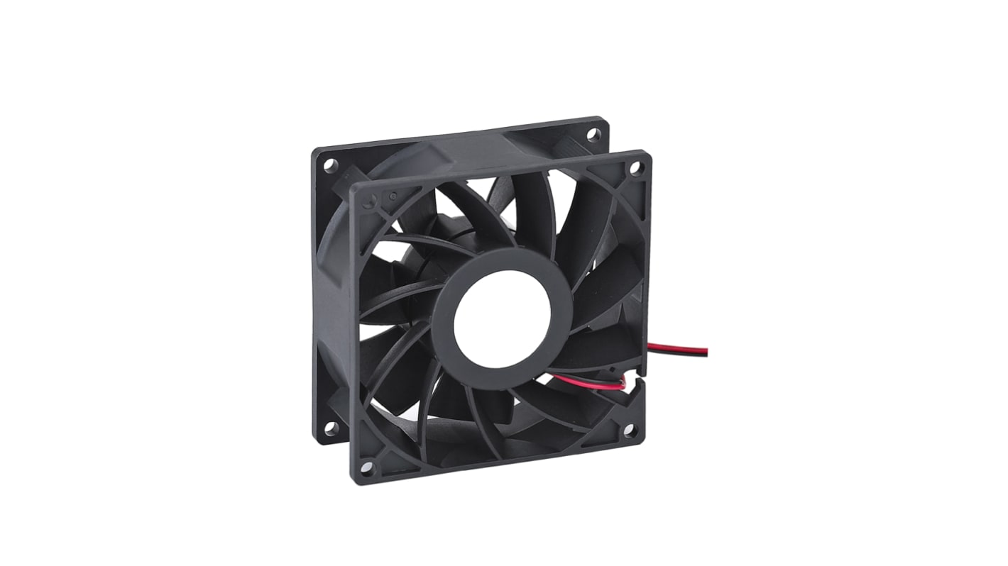 RS PRO Axial Fan, 12 V dc, DC Operation, 1.57m³/min, 11W, 180mA Max, IP20, 92 x 92 x 25mm