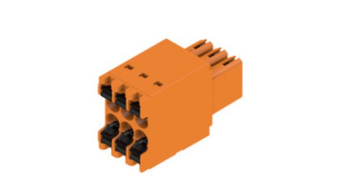 Weidmuller, 3.5mm Pitch, 6 Way, Pluggable Terminal Block, Plug, Cable Mount, 1277280000
