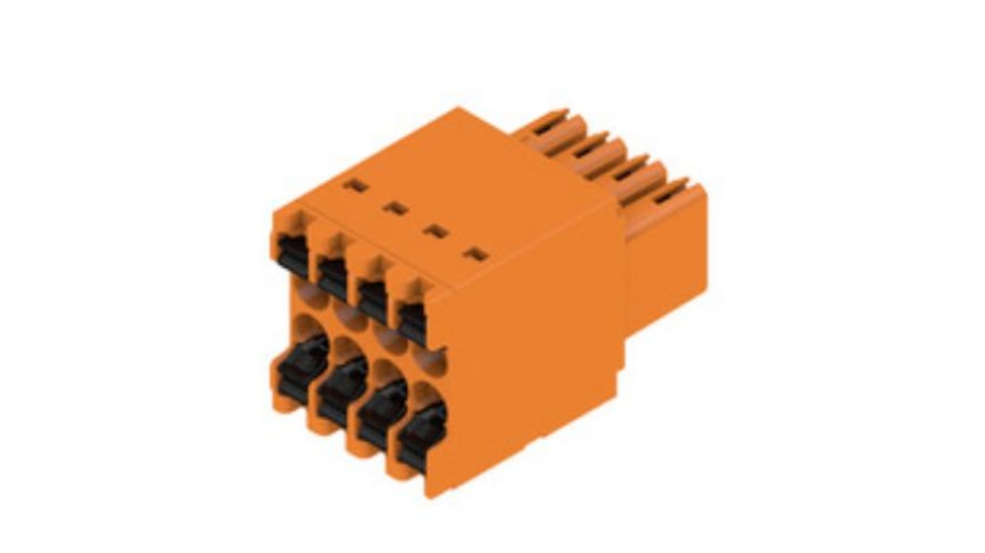 Weidmuller 3.5mm Pitch 8 Way Pluggable Terminal Block, Plug, PCB Mount