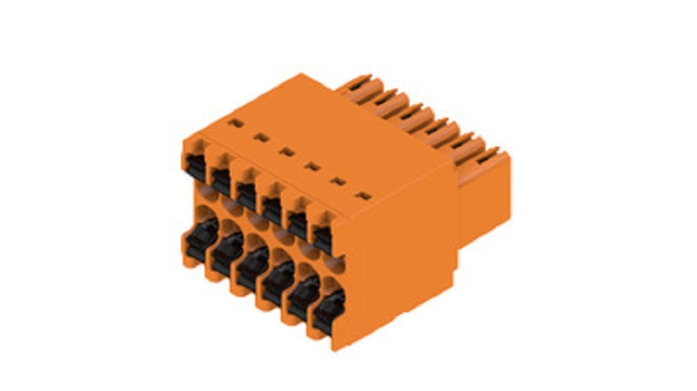 Weidmuller 3.5mm Pitch 12 Way Pluggable Terminal Block, Plug, PCB Mount