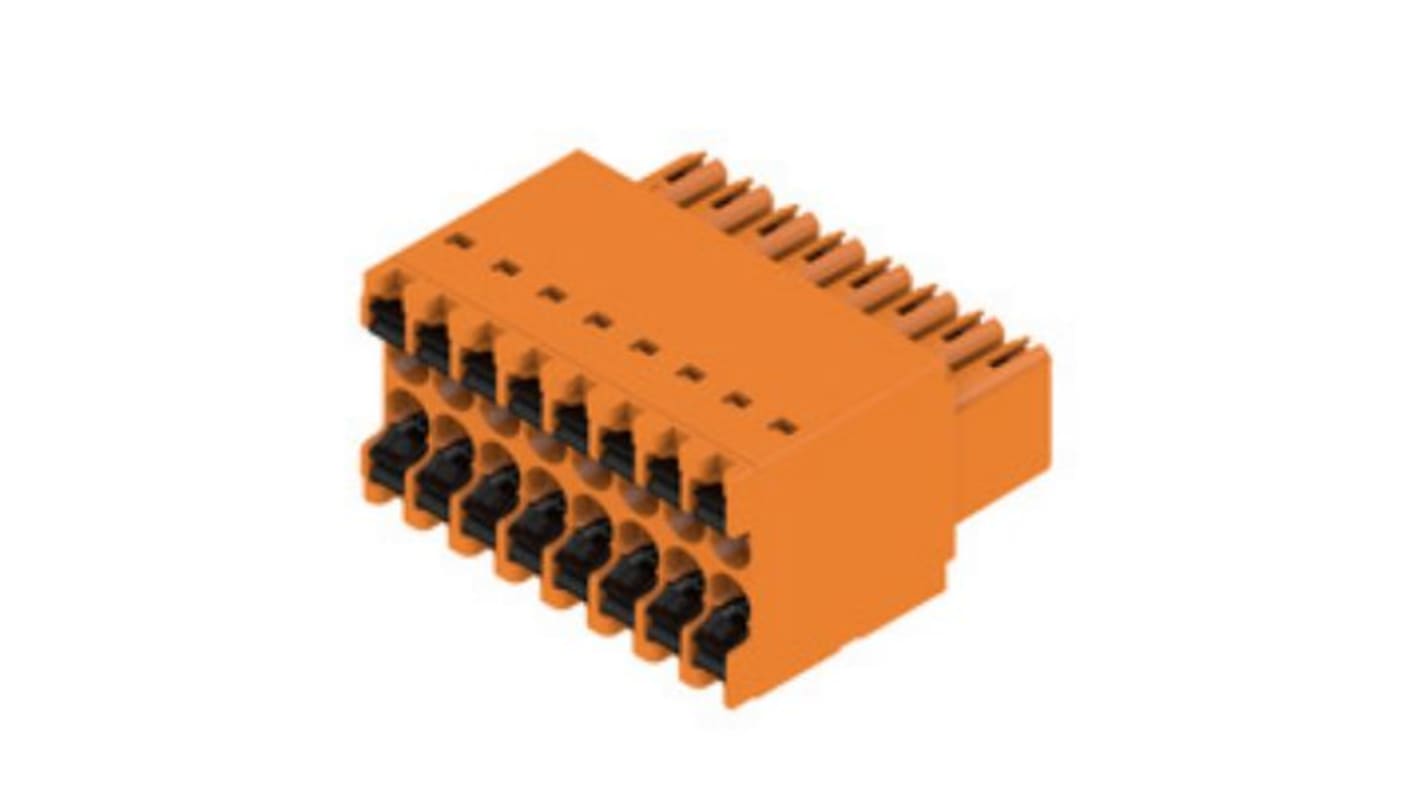 Weidmuller 2.5mm Pitch 16 Way Pluggable Terminal Block, Plug, PCB