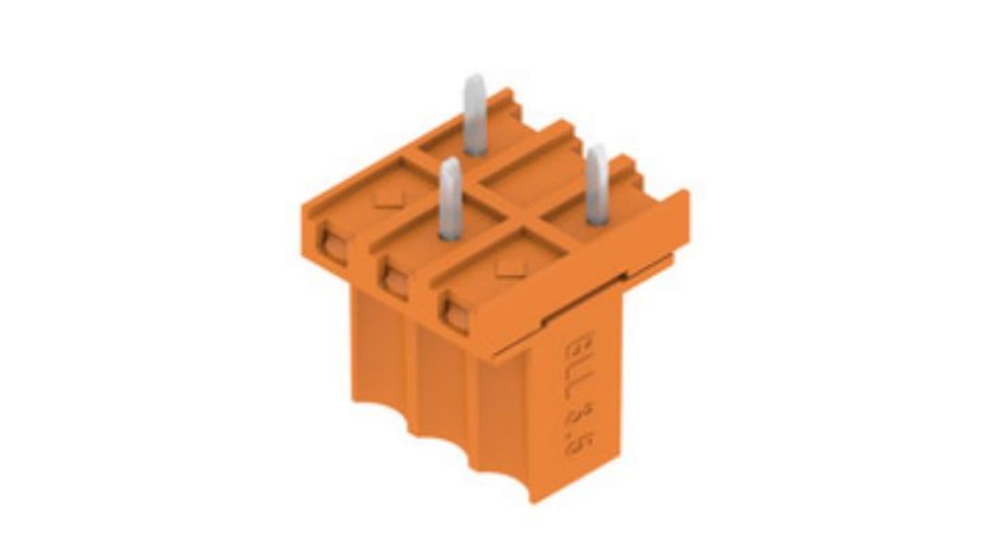 Weidmuller Female PCB Header, 3.5mm Pitch, 3 Way, 1 Row