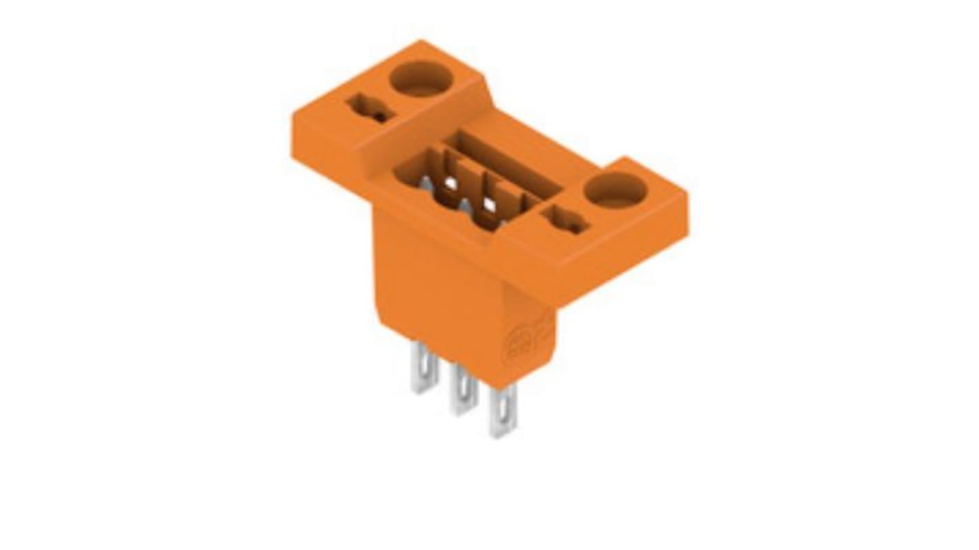 Weidmuller 3p插拔式接线端子 排针, 5.08mm间距, PCB安装