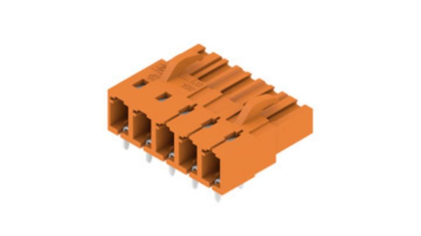 Weidmuller Female PCB Header, 5.08mm Pitch, 5 Way, 1 Row