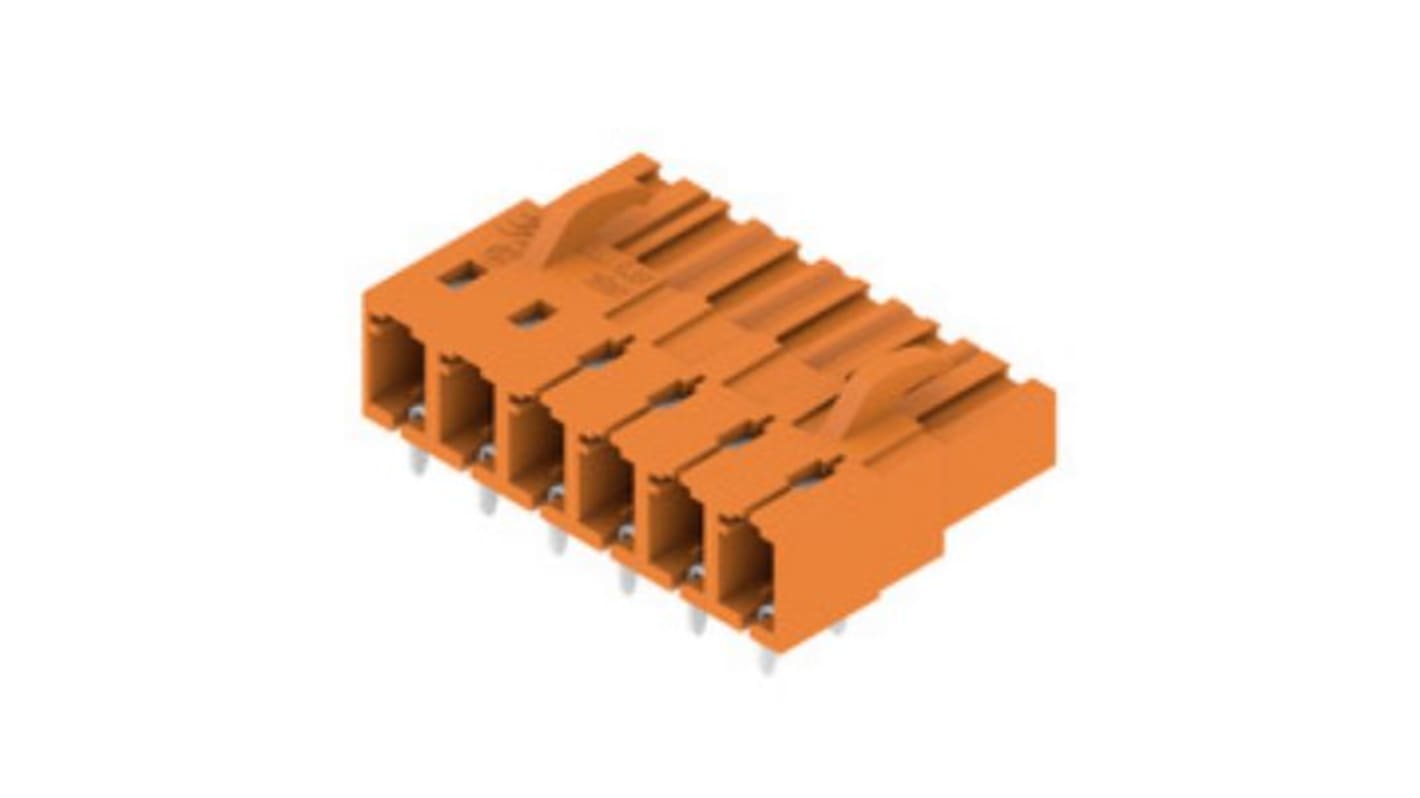 Weidmuller Female PCB Header, 5.08mm Pitch, 6 Way, 1 Row