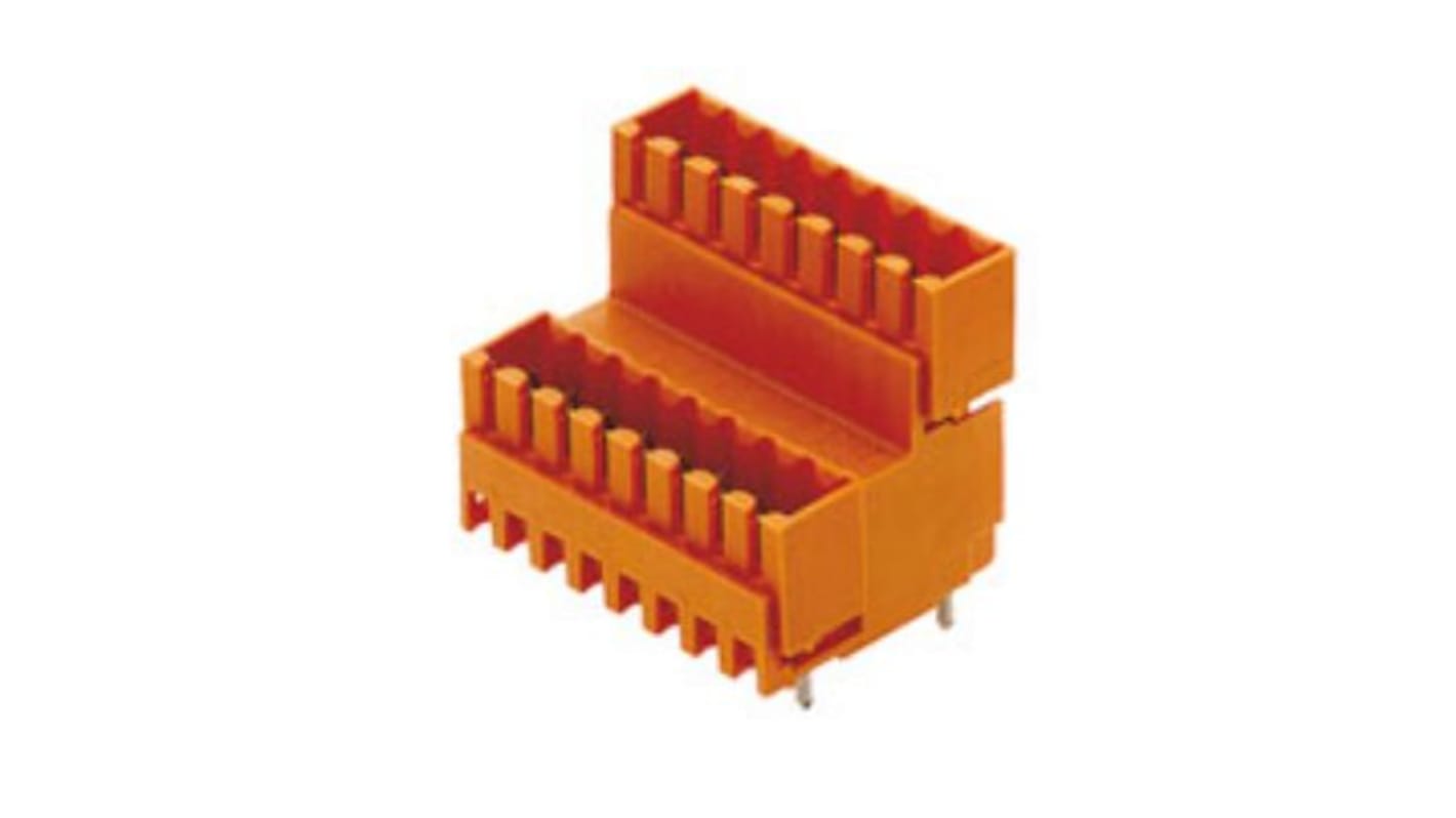 Weidmuller 16p插拔式接线端子 排针, 3.5mm间距, PCB安装