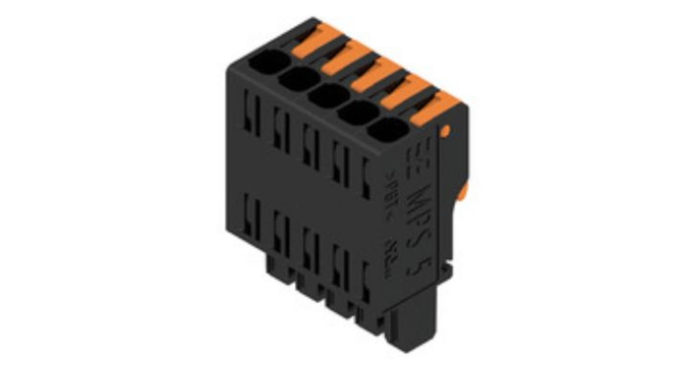 Weidmuller, 5mm Pitch, 5 Way, Pluggable Terminal Block, Plug, PCB Mount, 2741590000