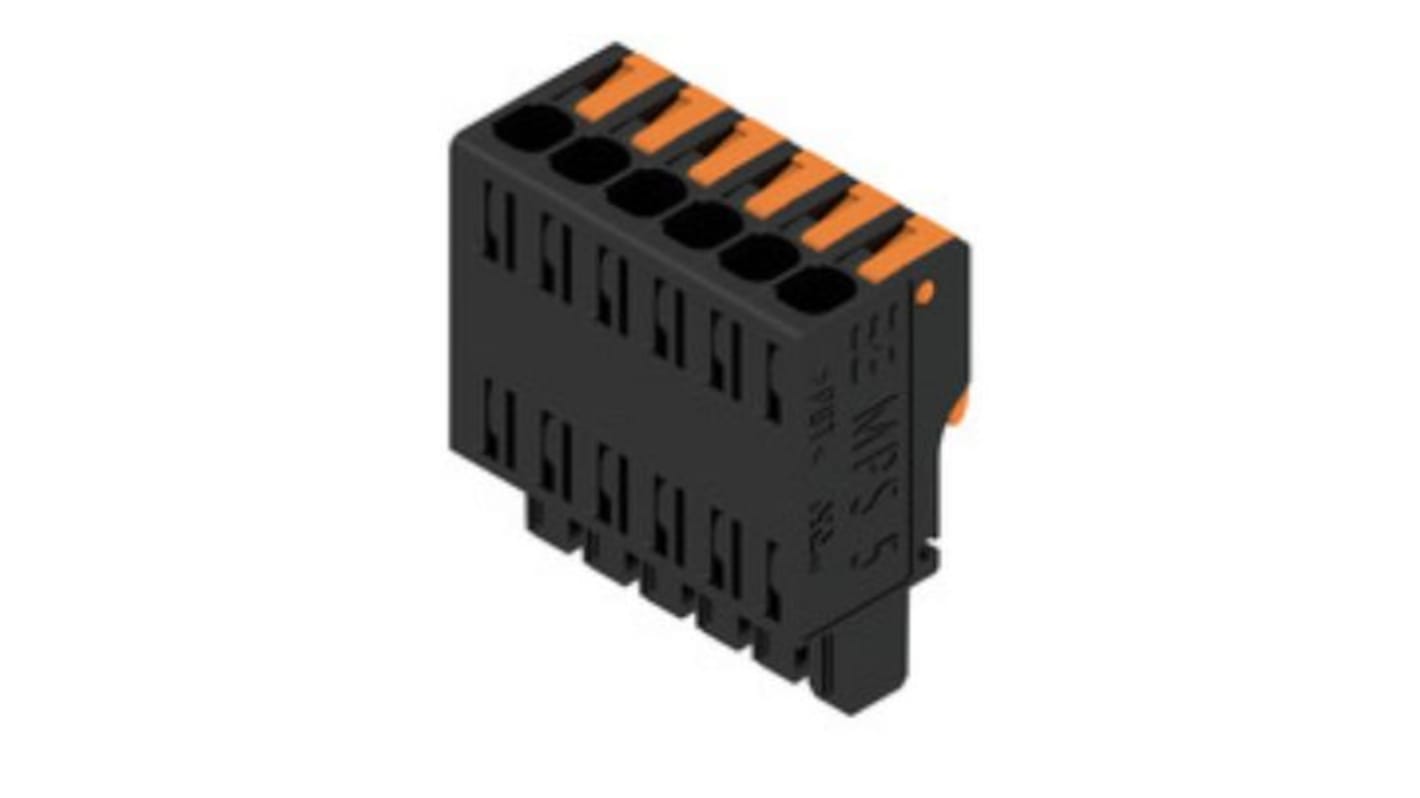 Weidmuller 5mm Pitch 6 Way Pluggable Terminal Block, Plug, PCB Mount