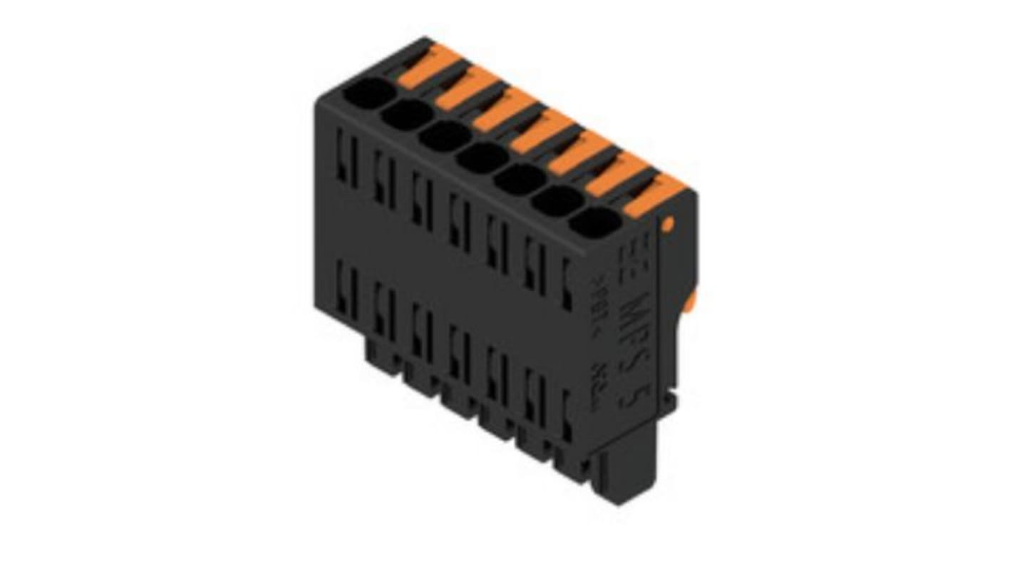 Weidmuller, 5mm Pitch, 7 Way, Pluggable Terminal Block, Plug, PCB Mount, 2741610000