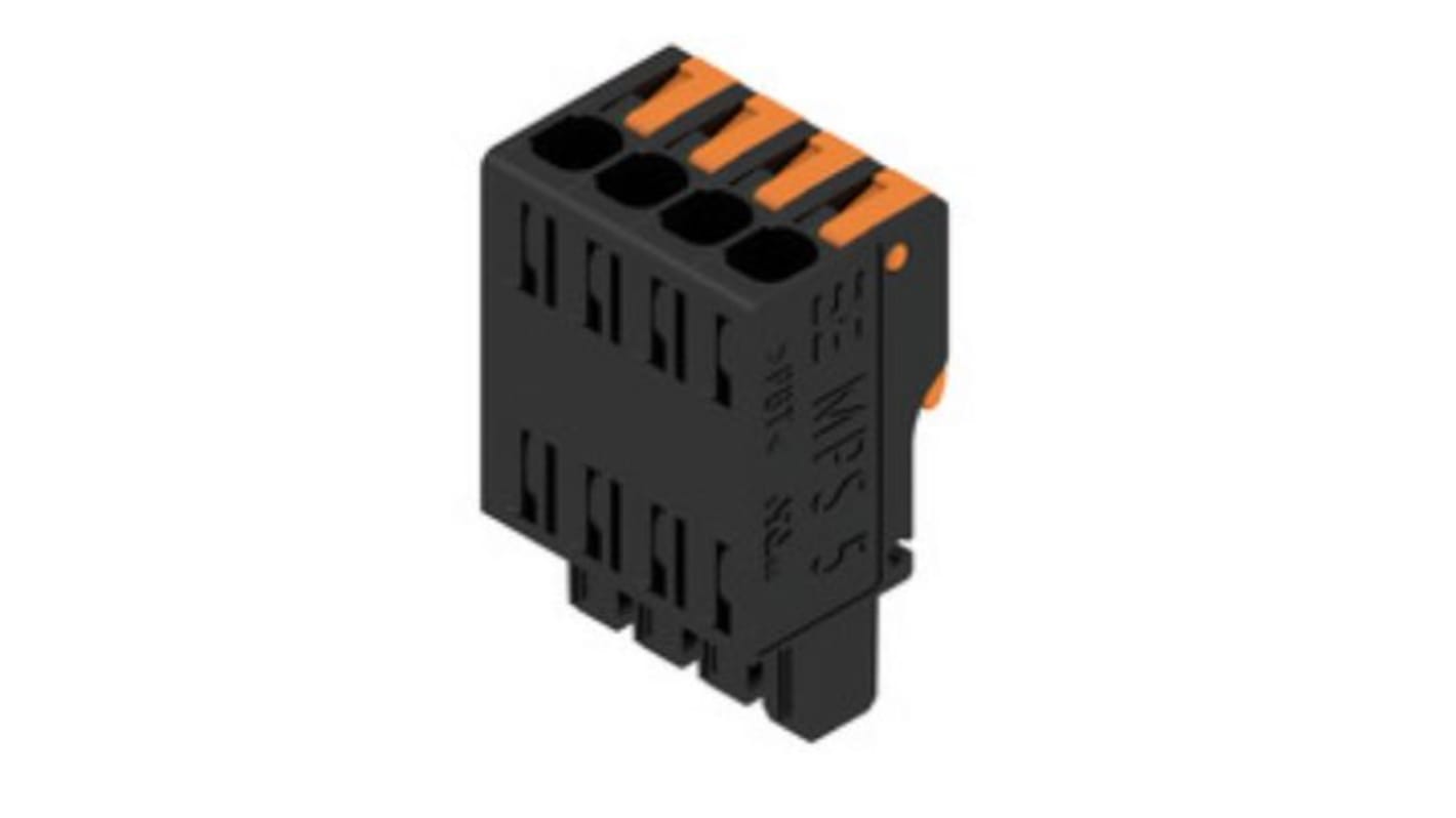 Weidmuller 5mm Pitch 4 Way Pluggable Terminal Block, Plug, PCB Mount