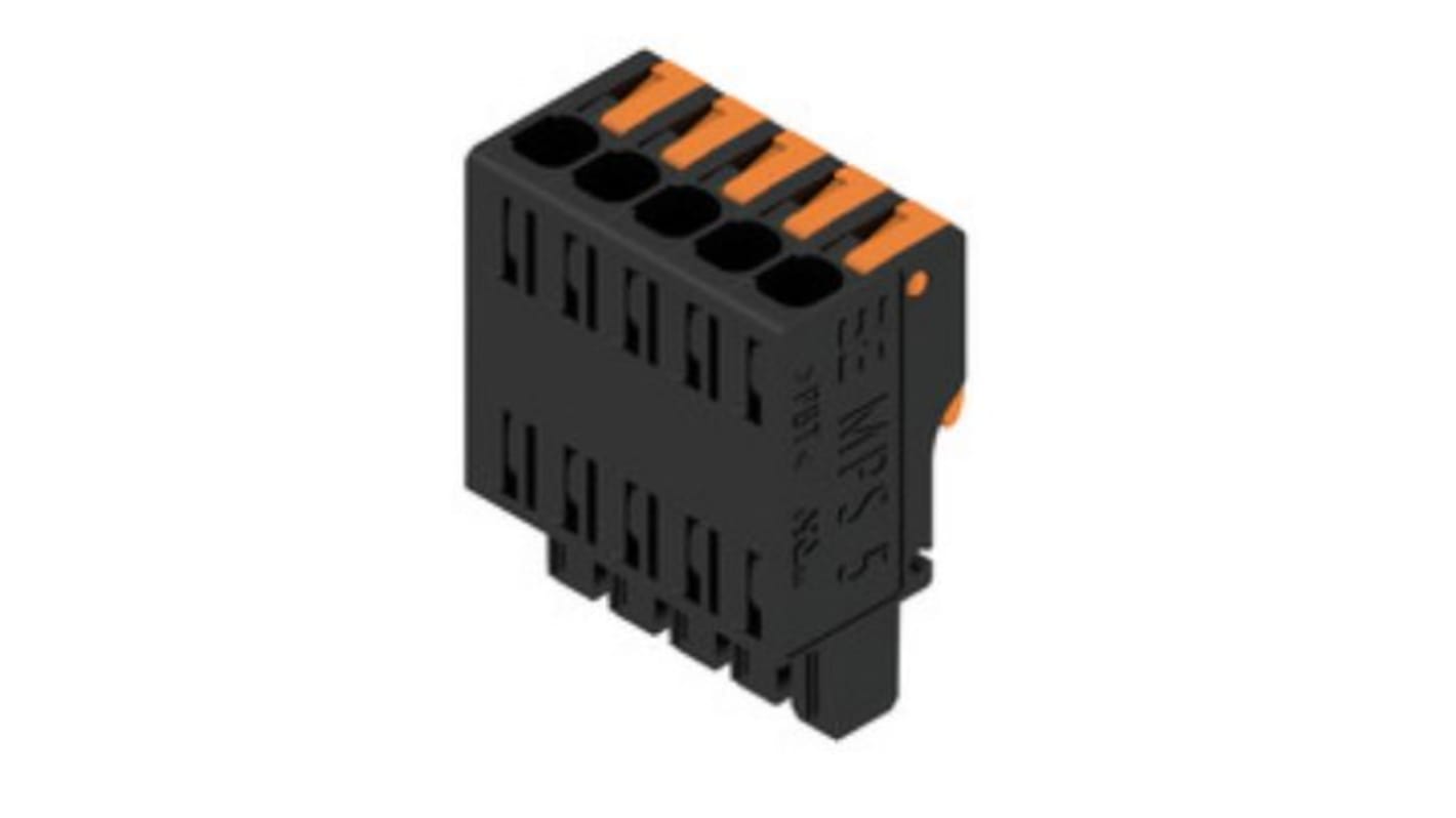 Weidmuller 5mm Pitch 5 Way Pluggable Terminal Block, Plug, PCB Mount