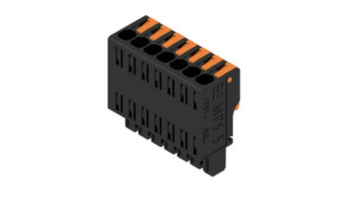 Weidmuller 5mm Pitch 7 Way Pluggable Terminal Block, Plug, PCB Mount