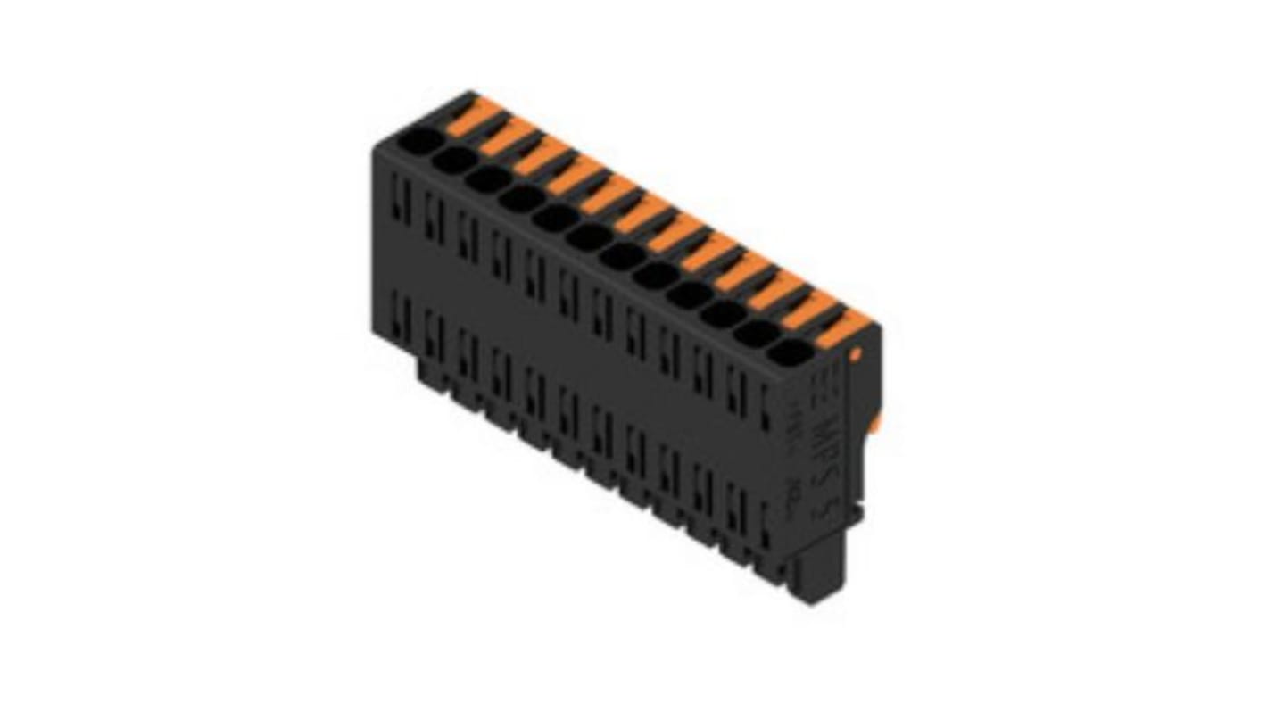 Weidmuller 5mm Pitch 12 Way Pluggable Terminal Block, Plug, PCB Mount